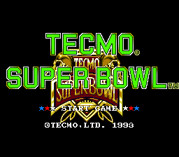Tecmo Super Bowl (Japan) Title Screen